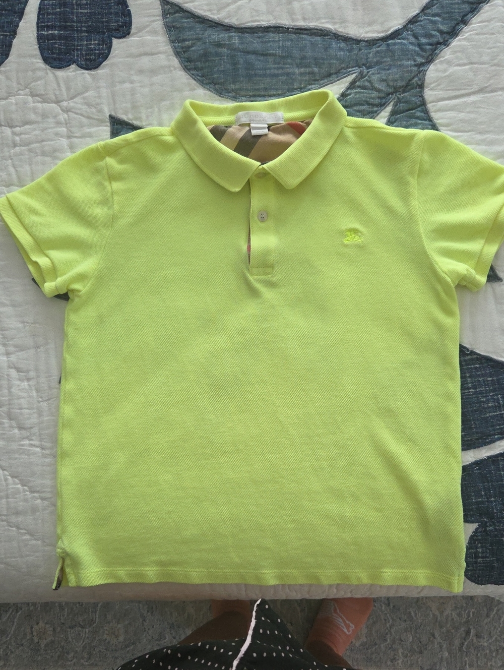 Burberry authentic , Neon Yellow Kids Polo Shirt